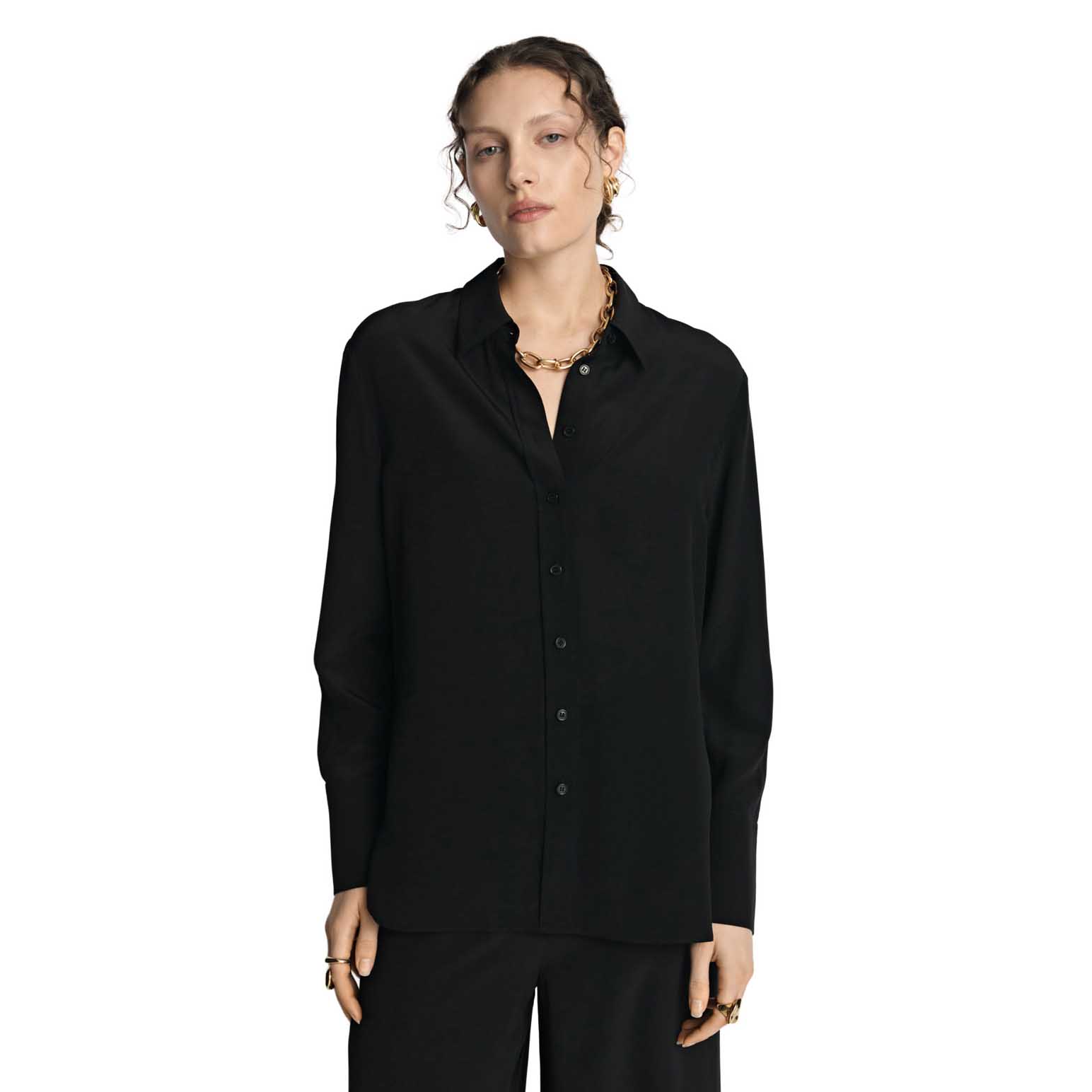 Veronika Maine Silk Relaxed Shirt